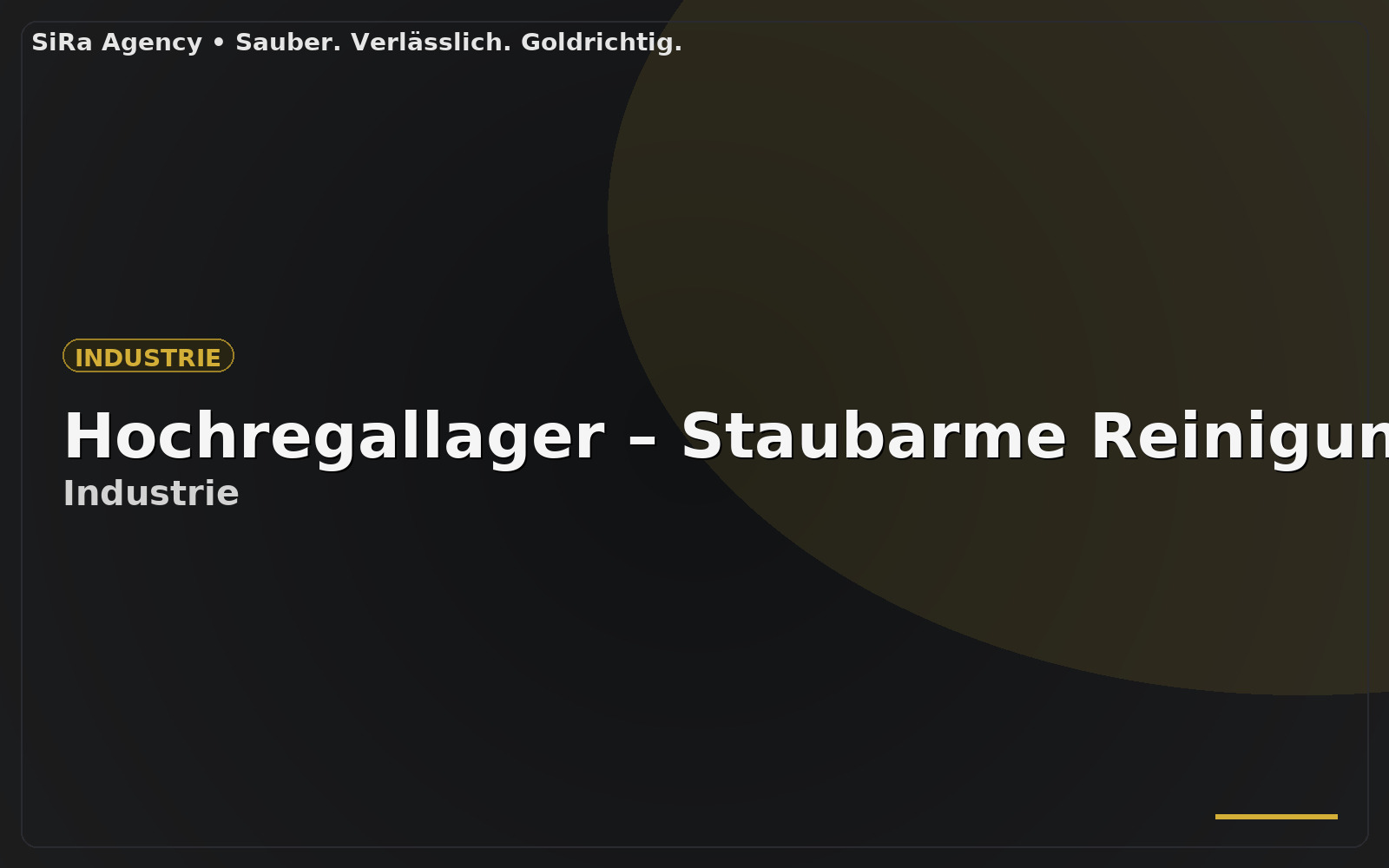 Hochregallager – Staubarme Reinigung